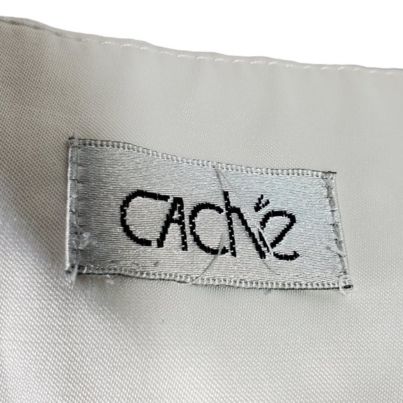 Cache Dress Pants Womens 10 White Flat-Front Suit Formal Office Hi-Rise Hi-Waist - Picture 5 of 6